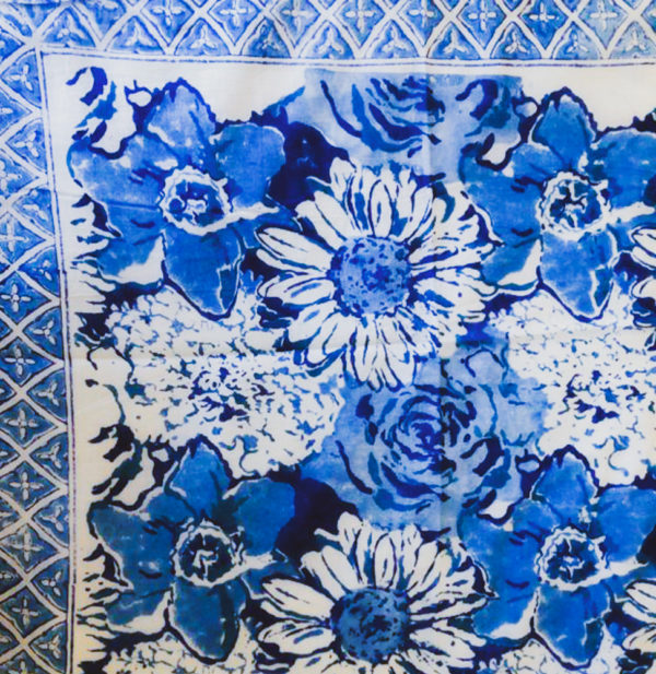 paréo block print indigo